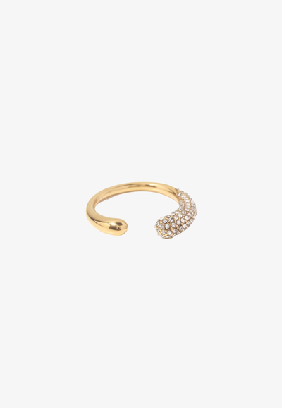 Classic paví krystal ring justerbar